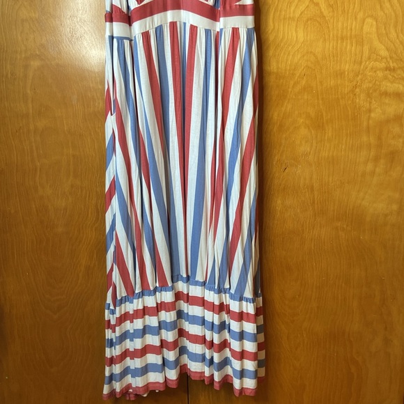 TORRID Super Soft Red And Blue Stripe Tired Maxi Dress. Size 5 (5x) - Picture 5 of 14